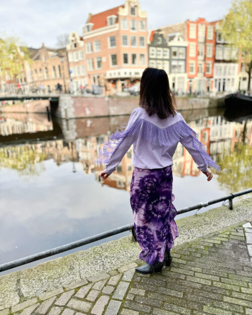 LILAC FRINGES SWEATSHIRT, CLASSIC SWEATSHIRT, FRINGES, FESTIVAL OUTFIT, COTTON SWEATSHIRT