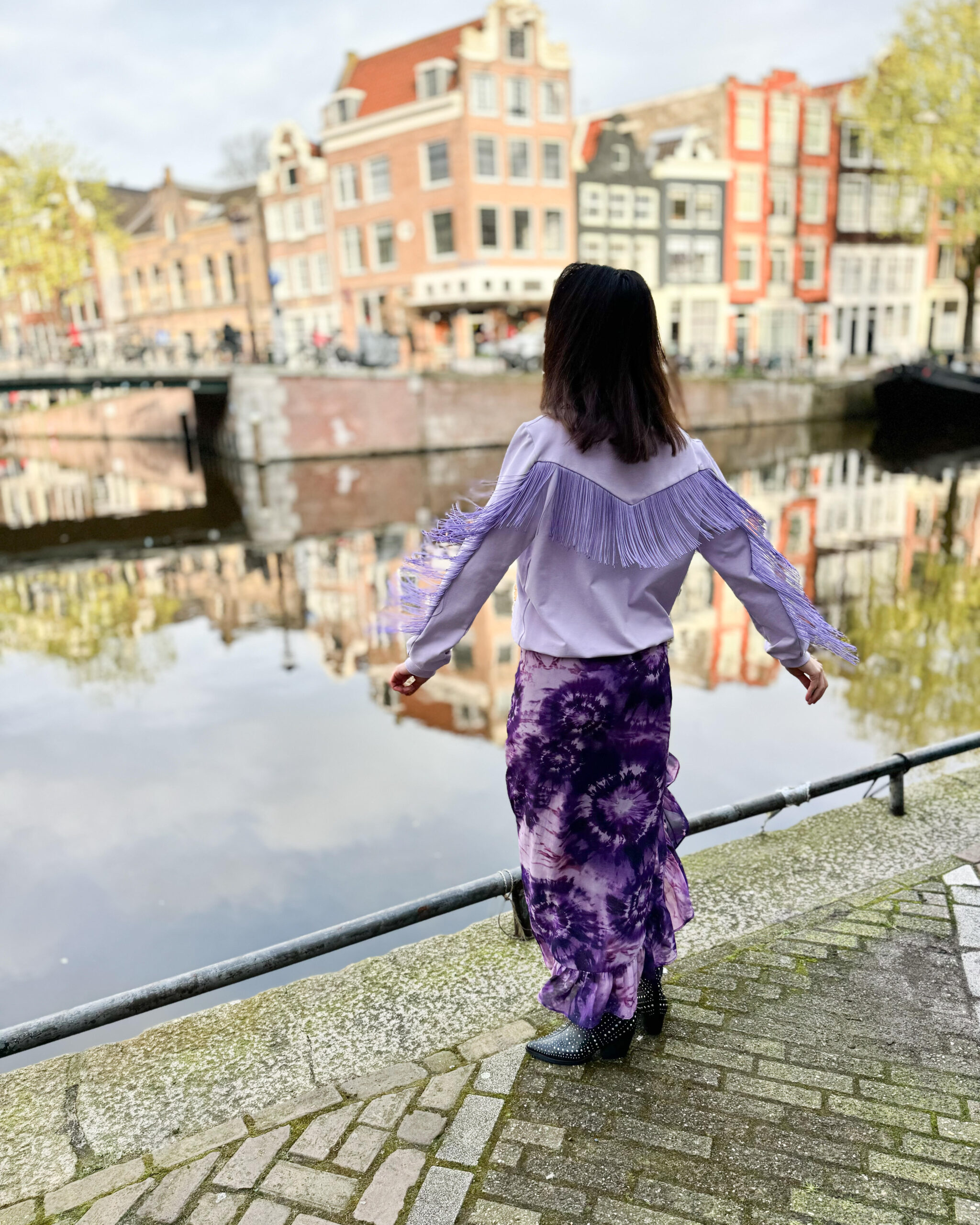 LILAC FRINGES SWEATSHIRT, CLASSIC SWEATSHIRT, FRINGES, FESTIVAL OUTFIT, COTTON SWEATSHIRT