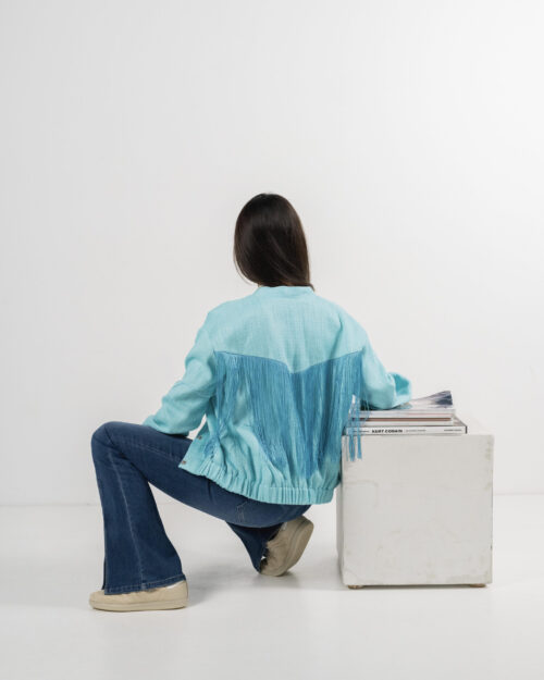 TURQOISE FRINGES BOMBER JACKET, WOMEN’S JACKET, LADIES FRINGE JACKET, FRINGE JACKET, WESTERN JACKET, FESTIVAL OUTFIT