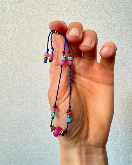 BRACELET, SILK STRING BRACELET, NATURAL STONE, AGATE, JASPER, STANLESS STEEL, HEMATITE, HANDMADE