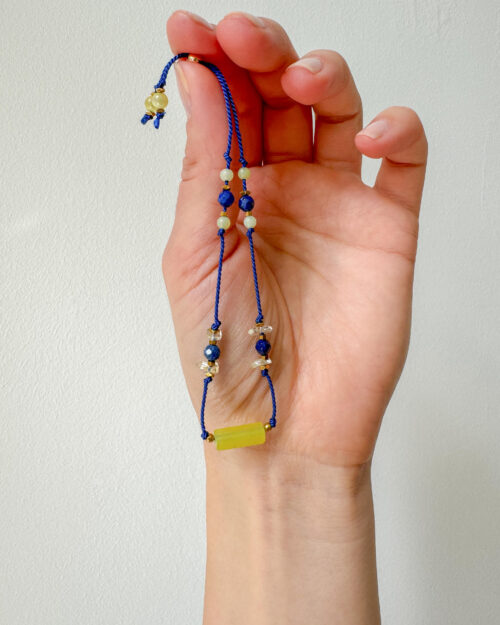 BRACELET, SILK STRING BRACELET, NATURAL STONE,LAPIS AZURE, CAT EYE, CITRINE, JADE, STANLESS STEEL, HEMATITE, HANDMADE